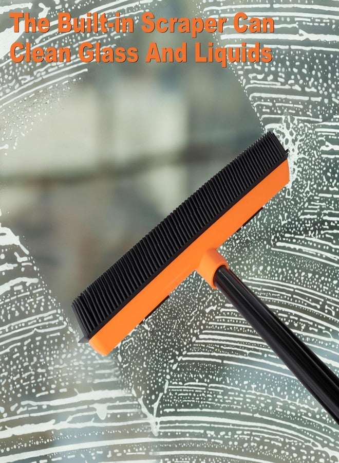 Conliwell Rubber Broom and Carpet Rake for Pet Hair Removal, 49 Inch Three Section Stainless Steel Pole, Hair Removal Tool, Pet Broom and Rubber Putty, Suitable for Blankets, Hardwood Floors, Ceramic Tiles - Image 4
